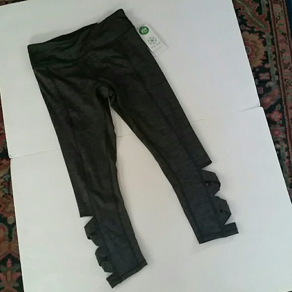 Women’s Gray OM Lotus Yoga Capris - Picture 3 of 6
